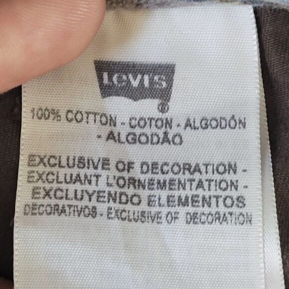 Womens Y2K Levi's Low Rise Tapered Cargo Pants 4M Army Green Drawstring Pockets - Picture 16 of 16